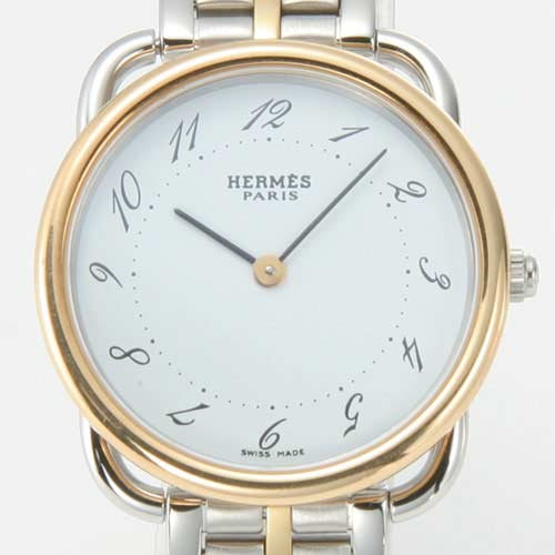 HERMES エルメス時計コピー アルソー AR4.220.130/4125 YGコンビ ホワイト レディース